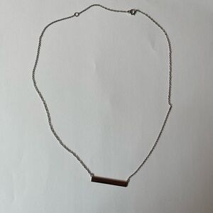 Rectangle Silver Necklace